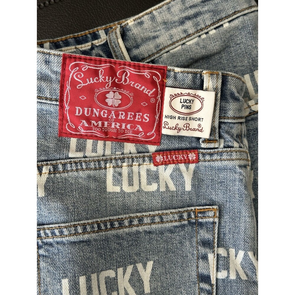 Lucky Brand Womens Totally Lucky  Pins Allover Printed High Rise Shorts Size 28 - Picture 7 of 8